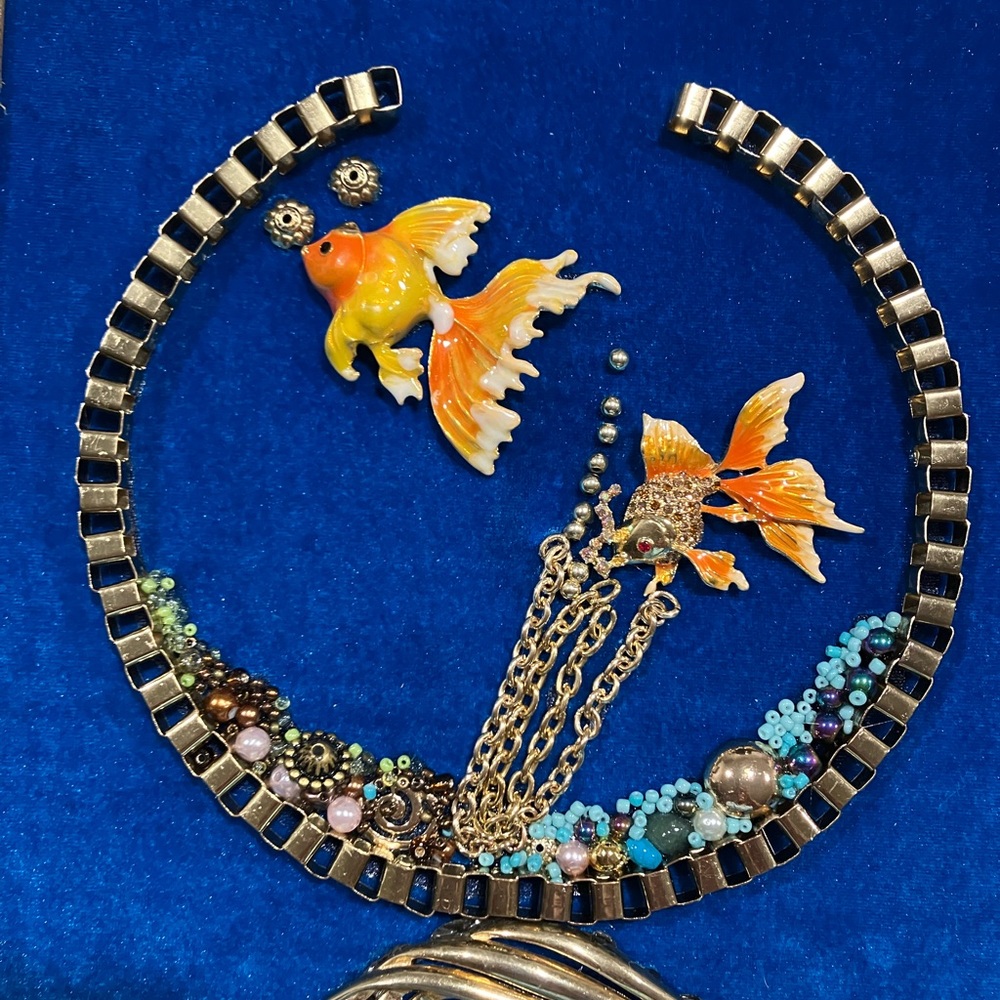 FRAMED JEWELRY ART COLLAGE IN STUNNING COLORS. HANDMADE UNIQUE OOAK GIFT 🎁 IDEA - Picture 12 of 13